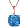 Genuine 3.6 ctw Blue Topaz Necklace Jewelry 14KT Rose Gold - REF-28K9V
