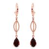 Genuine 3 ctw Garnet Earrings Jewelry 14KT Rose Gold - REF-45F5Z