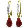 Genuine 17.78 ctw Ruby & Diamond Earrings Jewelry 14KT Yellow Gold - REF-47K5V