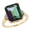 Natural 5.44 ctw mystic-topaz & Diamond Engagement Ring 14K Yellow Gold - REF-45N5G