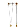 Genuine 3.15 ctw Citrine Earrings Jewelry 14KT White Gold - REF-22R3P