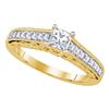 0.63 CTW Diamond Solitaire Bridal Engagement Ring 14KT Yellow Gold - REF-119N9F