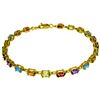 Genuine 5.46 ctw Garnet, Peridot & Citrine Bracelet Jewelry 14KT Yellow Gold - REF-96R7P