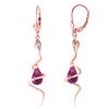 Genuine 4.56 ctw Amethyst & Diamond Earrings Jewelry 14KT Rose Gold - REF-91A4K