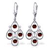 Genuine 2.4 ctw Garnet Earrings Jewelry 14KT White Gold - REF-54T9A