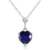Genuine 1.55 ctw Sapphire Necklace Jewelry 14KT White Gold - REF-20F9Z