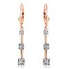 Genuine 0.20 ctw Diamond Anniversary Earrings Jewelry 14KT Rose Gold - REF-52M9T