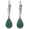 Genuine 17.75 ctw Green Sapphire Corundum & Diamond Earrings Jewelry 14KT White Gold - REF-41M6T