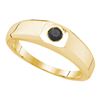 0.33 CTW Mens Black Color Diamond Solitaire Anniversary Ring 10KT Yellow Gold - REF-19N4F