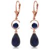 Genuine 18.6 ctw Sapphire Earrings Jewelry 14KT Rose Gold - REF-49F2Z