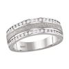 0.50 CTW Mens Diamond Grecco Wedding Anniversary Ring 14k White Gold - REF-82K4W