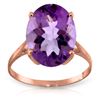 Genuine 7.55 ctw Amethyst Ring Jewelry 14KT Rose Gold - REF-45F3Z
