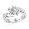 0.50 CTW Marquise Diamond 3-Stone Bridal Engagement Ring 10KT White Gold - REF-57K2W