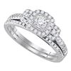 0.50 CTW Diamond Bridal Wedding Engagement Ring 14KT White Gold - REF-59Y9X