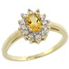 Natural 0.67 ctw Citrine & Diamond Engagement Ring 14K Yellow Gold - REF-48X6A
