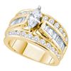2 CTW Marquise Diamond Solitaire Bridal Engagement Ring 14KT Yellow Gold - REF-269N9F