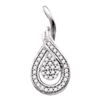 Image 1 : 0.10 CTW Diamond Teardrop Pendant 10KT White Gold - REF-13W4K