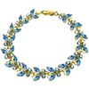 Genuine 16.5 ctw Blue Topaz Bracelet Jewelry 14KT Yellow Gold - REF-179X2M