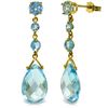 Genuine 13.2 ctw Blue Topaz Earrings Jewelry 14KT Yellow Gold - REF-39W3Y