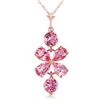 Genuine 3.15 ctw Pink Topaz Necklace Jewelry 14KT Rose Gold - REF-30T3A