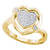 0.15 CTW Diamond Heart Love Cluster Ring 10KT Yellow Gold - REF-22N4F