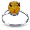 Genuine 2.2 ctw Citrine Ring Jewelry 14KT White Gold - REF-27P8H