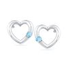 0.12 CTW Created Blue Topaz Heart Love Earrings 10KT White Gold - REF-12M8H
