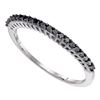 0.25 CTW Black Color Diamond Slender Slim Thin Anniversary Ring 10KT White Gold - REF-8F9N
