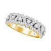 0.78 CTW Pave-set Diamond Heart Ring 14KT Yellow Gold - REF-92H9M
