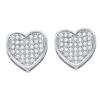 0.25 CTW Diamond Heart Love Cluster Earrings 10KT White Gold - REF-22N4F