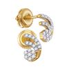 Image 1 : 0.20 CTW Diamond Cluster Earrings 10KT Yellow Gold - REF-19W4K