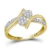 0.33 CTW Diamond Double Cluster Bridal Wedding Engagement Ring 14KT Yellow Gold - REF-37F5N