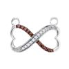 0.15 CTW Cognac-brown Color Diamond Infinity Heart Pendant 10KT White Gold - REF-18X2Y