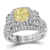 0.53 CTW Yellow Diamond Bridal Engagement Ring 14KT White Gold - REF-82N4F