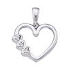 0.03 CTW Diamond Triple Heart Pendant 10KT White Gold - REF-8H9M