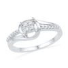 0.16 CTW Diamond Square Cluster Bridal Engagement Ring 10KT White Gold - REF-18K2W