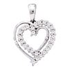 0.25 CTW Diamond Heart Pendant 10KT White Gold - REF-22M4H