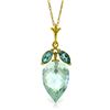 Genuine 11.75 ctw Blue Topaz Necklace Jewelry 14KT Yellow Gold - REF-37N2R