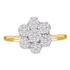 Image 1 : 0.28 CTW Diamond Flower Cluster Ring 10KT Yellow Gold - REF-34K4W