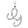 Image 1 : 0.17 CTW Diamond Cursive Letter G Pendant 10KT White Gold - REF-14N9F