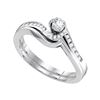 0.27 CTW Diamond Bridal Wedding Engagement Ring 10KT White Gold - REF-36K2W