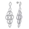 4.76 CTW Diamond Luxury Dangle Screwback Earrings 14KT White Gold - REF-457F3N