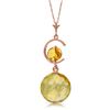 Genuine 5.8 ctw Citrine Necklace Jewelry 14KT Rose Gold - REF-25X9M