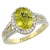 Image 1 : Natural 2.72 ctw lemon-quartz & Diamond Engagement Ring 10K Yellow Gold - REF-44F2N