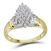 Image 1 : 0.25 CTW Diamond Oval Cluster Ring 10KT Yellow Gold - REF-18Y2X