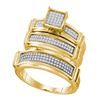 Image 1 : 0.42 CTW His & Hers Diamond Matching Bridal Ring 10KT Yellow Gold - REF-59M9H