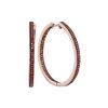 Image 1 : 0.50 CTW Red Color Diamond Hoop Earrings 10KT Rose Gold - REF-59X9Y