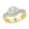0.63 CTW Diamond Bridal Wedding Engagement Ring 10KT Yellow Gold - REF-57H2M