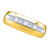 Image 1 : 1.05 CTW Mens Princess Channel-set Diamond Anniversary Ring 14KT Yellow Gold - REF-194X9Y