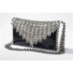 PACO RABANNE HANDBAG, CA. 1968 patent leat...